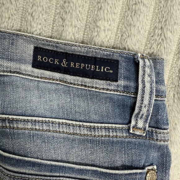 Rock & Republic Indee Jeans Women 4 Straight Distressed Grunge Boyfriend Stretch - Picture 10 of 10